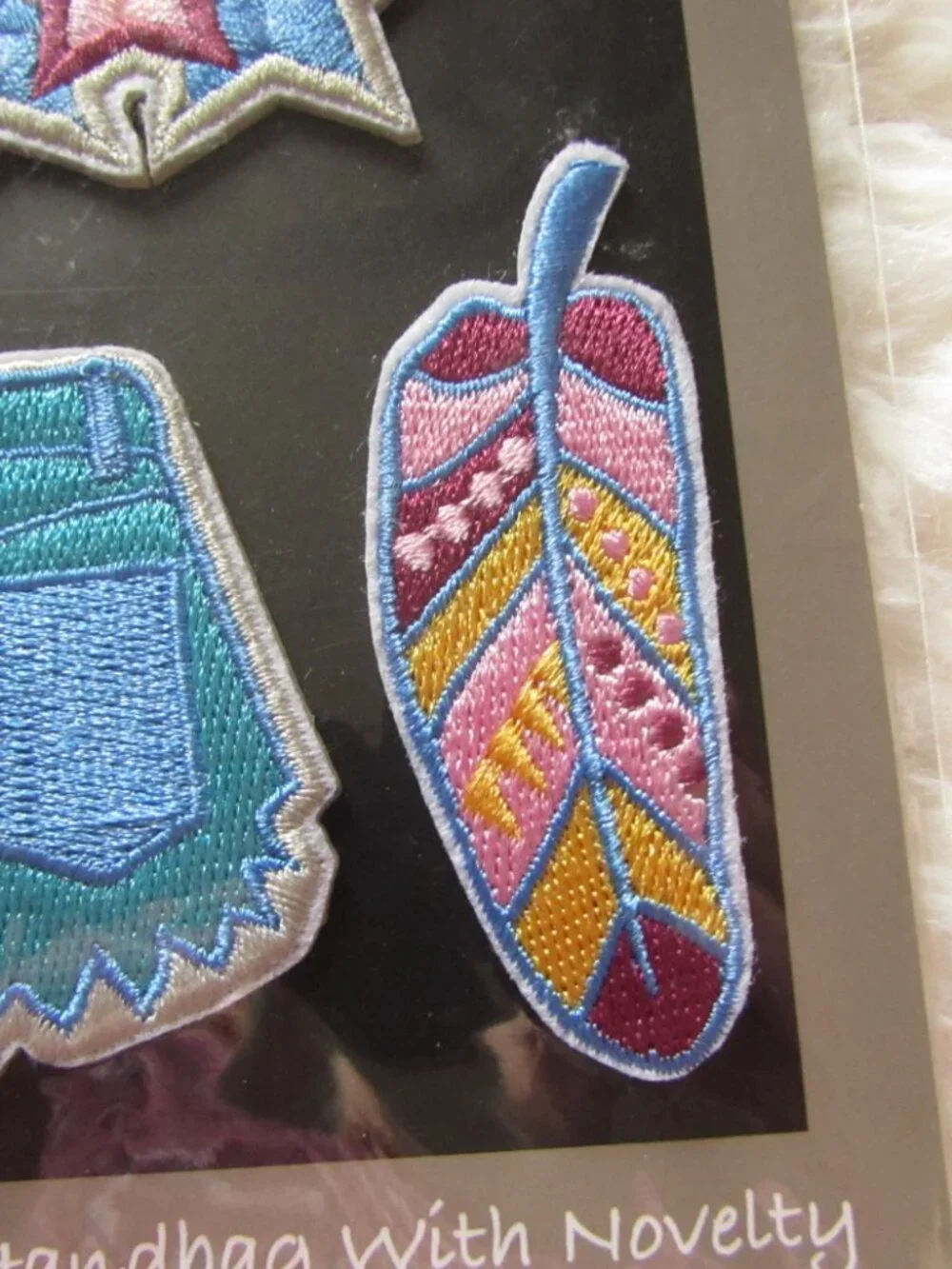 Novelty Embroidered Sticker Patch Feather Stars Cut Off Shorts BOHO